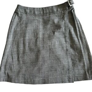 John Galt Plaid Mini Skirt A-Line Buckle Detail‎ Career Casual Skater NWOT